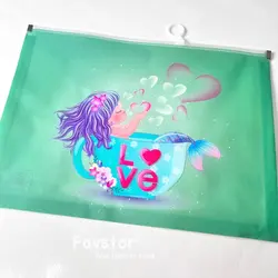 کاور زیپ‌دار اکلیلی A4 طرح پری دریایی کدLL_128