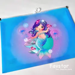 کاور زیپ‌دار اکلیلی A4 طرح پری دریایی کدLL_128