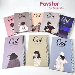 دفتر سیاه برگ جلد سخت  سری Girl کد 521