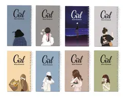 دفتر سیاه برگ جلد سخت  سری Girl کد 521
