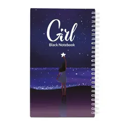 دفتر سیاه برگ جلد سخت  سری Girl کد 521