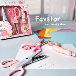 ست قیچی و کاتر و ابزار کاردستی طرح خرگوش و هلو Oulo کد OL20-8459