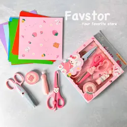 ست قیچی و کاتر و ابزار کاردستی طرح خرگوش و هلو Oulo کد OL20-8459