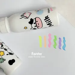 ست 6 عددی هایلایتر شیشه شیر طرح گاو کد MD-199-2