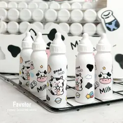 ست 6 عددی هایلایتر شیشه شیر طرح گاو کد MD-199-2