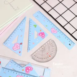 ست 4 تکه خط‌کش، گونیا، نقاله Magic Forest طرح قلب کد PC-20203