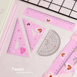 ست 4 تکه خط‌کش، گونیا، نقاله Magic Forest طرح قلب کد PC-20203