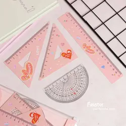 ست 4 تکه خط‌کش، گونیا، نقاله Magic Forest طرح قلب کد PC-20203