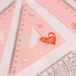 ست 4 تکه خط‌کش، گونیا، نقاله Magic Forest طرح قلب کد PC-20203