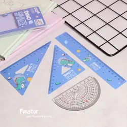 ست 4 تکه خط‌کش، گونیا، نقاله Magic Forest طرح دایناسور کد PC-20205