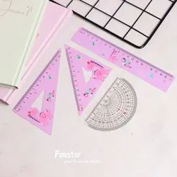 ست 4 تکه خط‌کش، گونیا، نقاله Magic Forest طرح دایناسور کد PC-20205