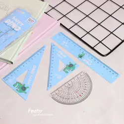 ست 4 تکه خط‌کش، گونیا، نقاله Magic Forest طرح دایناسور کد PC-20205