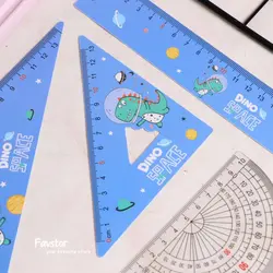 ست 4 تکه خط‌کش، گونیا، نقاله Magic Forest طرح دایناسور کد PC-20205