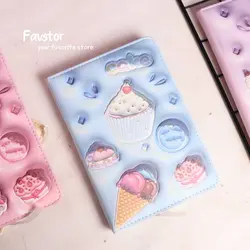 دفتر جلد ‌پفکی Weibo طرح کیک و بستنی کد WB-95561-10