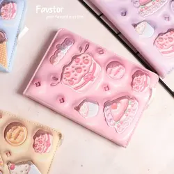 دفتر جلد ‌پفکی Weibo طرح کیک و بستنی کد WB-95561-10