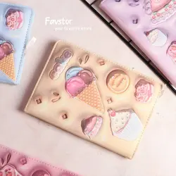 دفتر جلد ‌پفکی Weibo طرح کیک و بستنی کد WB-95561-10