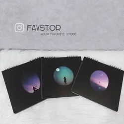 دفتر برگه مشکی طرح ماه