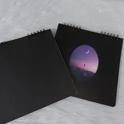 دفتر برگه مشکی طرح ماه