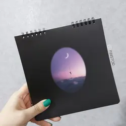 دفتر برگه مشکی طرح ماه