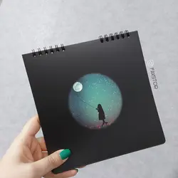 دفتر برگه مشکی طرح ماه
