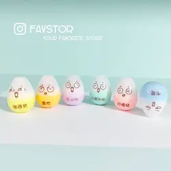 ست 6 عددی مینی هایلایتر تخم مرغی طرح ایموجی