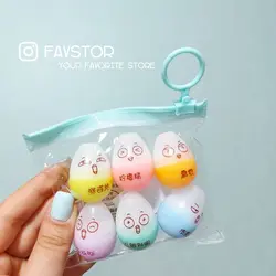 ست 6 عددی مینی هایلایتر تخم مرغی طرح ایموجی