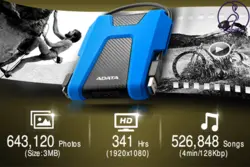 هارد اکسترنال ADATA HD680 ظرفیت 1 ترابایت آبی