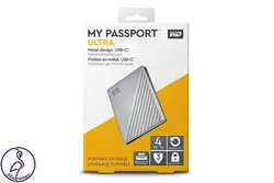 هارد اکسترنال Western Digital My Passport Ultra ظرفیت 4 ترابایت نقره ای