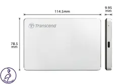 هارد اکسترنال Transcend StoreJet 25C3S ظرفیت 1 ترابایت نقره ای