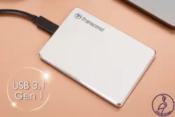 هارد اکسترنال Transcend StoreJet 25C3S ظرفیت 1 ترابایت نقره ای