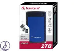 هارد اکسترنال Transcend StoreJet 25H3 ظرفیت 2 ترابایت آبی