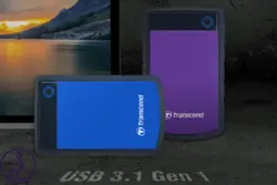 هارد اکسترنال Transcend StoreJet 25H3 ظرفیت 2 ترابایت آبی