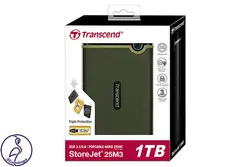 هارد اکسترنال Transcend StoreJet 25M3 ظرفیت 1 ترابایت سبز