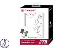 هارد اکسترنال Transcend StoreJet 25A3 ظرفیت ۲ ترابایت سفید