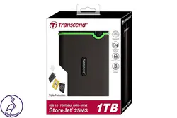 هارد اکسترنال Transcend StoreJet 25M3 ظرفیت 1 ترابایت خاکستری