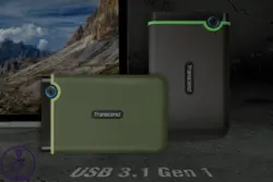 هارد اکسترنال Transcend StoreJet 25M3 ظرفیت 2 ترابایت سبز