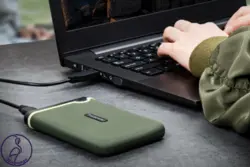 هارد اکسترنال Transcend StoreJet 25M3 ظرفیت 2 ترابایت سبز