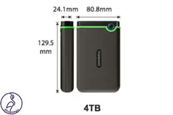 هارد اکسترنال Transcend StoreJet 25M3 ظرفیت 4 ترابایت خاکستری