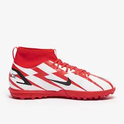 کفش فوتسال چمنی نایک مرکوریال سوپرفلای 8  آکادمی TF CR7 خردسال/نونهال(قرمز.سفید) - سفارشی از اروپا