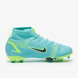 کفش فوتبال نایک مرکوریال سوپرفلای 8 آکادمی FG خردسال/نونهال(آبی.لیمویی) - سفارشی از اروپا