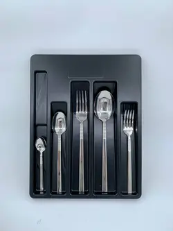سرویس قاشق و چنگال نقره ای 60 پارچه مدل AURORA برند OMS ترکیه
