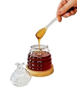 ظرف عسل خوری پیرکس قاشق دار