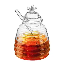 ظرف عسل خوری پیرکس قاشق دار