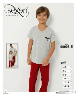 ست تیشرت و شلوار راحتی نخی پسرانه ترک 98008