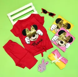 ست تیشرت و شلوارک پولک برگردان دخترونه 11967