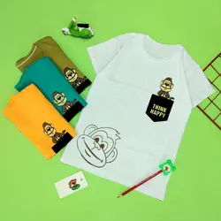 تیشرت پسرانه طرح میمون 12012