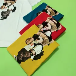 تیشرت تک آستین کوتاه پسرانه طرح خرسی 12082