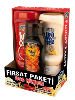 پک سه عددی سس کچاب ، مایونز و سس فلفل خیلی تند بورکو Burcu