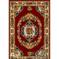 فرش ماشینی پاتریس فرشگلیم بختیاری مدل گلاب عنابی