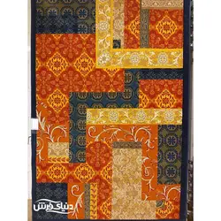 فرش ماشینی گبه ساوین مدل یاس سرمه ای